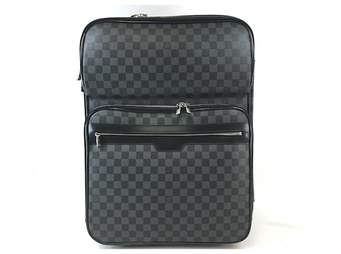 Louis Vuitton Pegase 55 Damier Graphite Canvas Black Leather  ref.565599