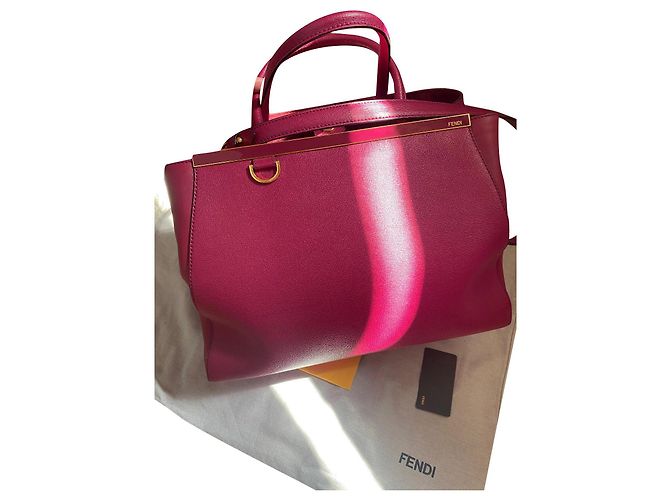 Bolsa de mão Fendi em couro rosa