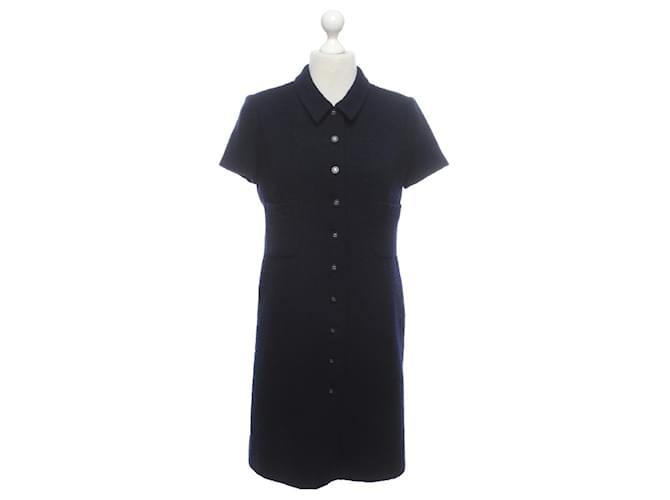 Chanel Dresses Blue Wool ref.565781 - Joli Closet