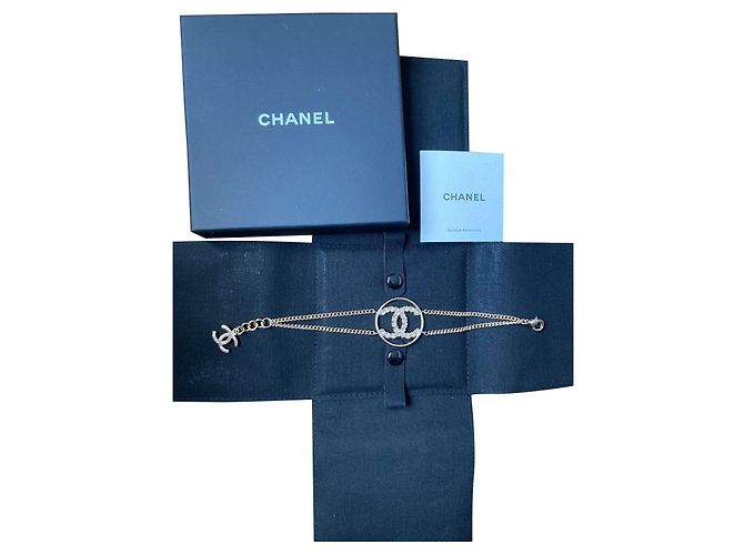 bracciale C foderato CHANEL Argento D'oro Metallo