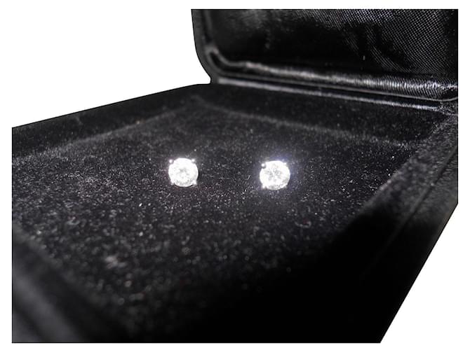 Autre Marque Boucles d'oreilles avec diamants Or blanc Blanc  ref.565791