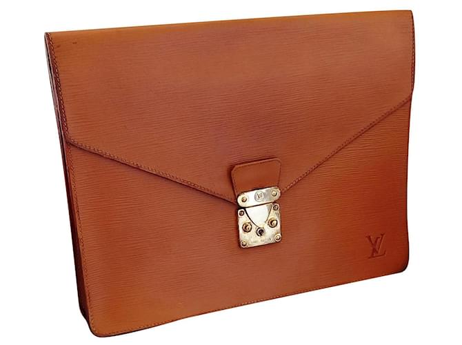 Louis Vuitton Vintage briefcase in camel leather Beige  ref.565804