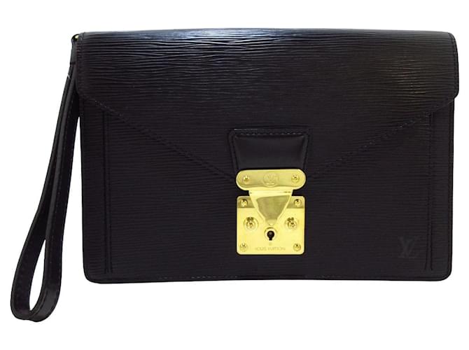 Louis Vuitton Sellier Drangonne Black Leather  ref.566083