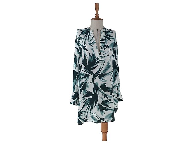 By Malene Birger Cabana Blouse Caftan White Green Viscose Multiple colors