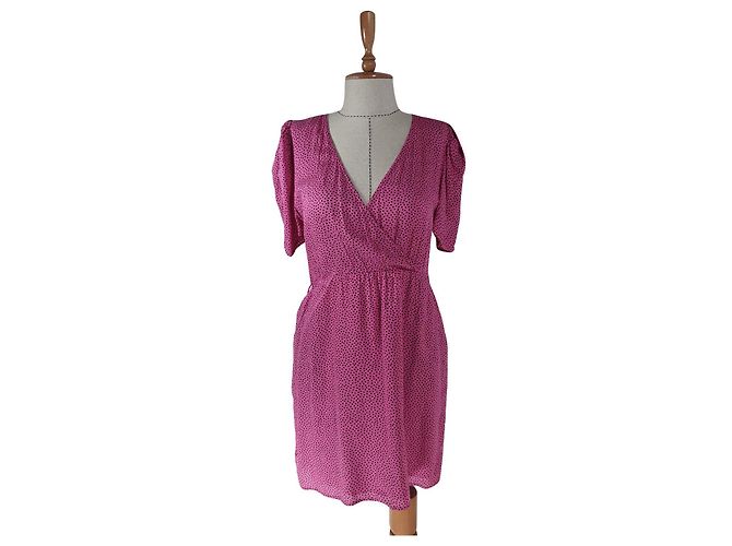Ganni Dotty Kleid Rosa Polka Dot Viscose Pink