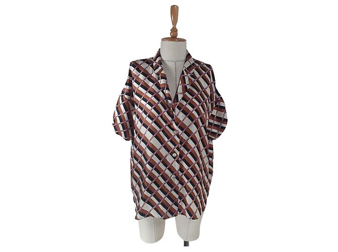Autre Marque Camicia in seta rigata Second Female L Multicolore