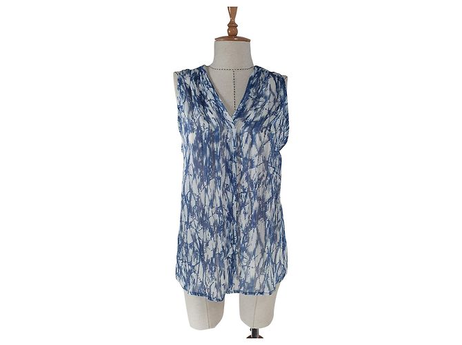 Cynthia Rowley Canotta Trasparente Blu L