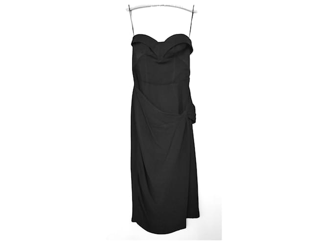 Proenza Schouler Archival vestido negro con corpiño deshuesado Acetato  ref.566159