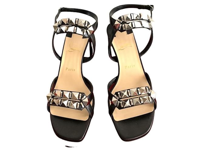 Christian Louboutin Sandals Black Leather  ref.566189
