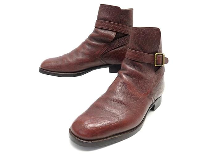 JM WESTON SHOES JODHPUR ANKLE BOOTS 722 41.5 7.5SHARK LEATHER BOOTS SHOES Dark red  ref.566210