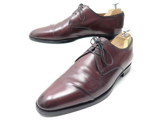 BERLUTI DERBY SHOES 3 carnations 8.5 42.5 3173 IN BURGUNDY PLEATED LEATHER Dark red  ref.566275