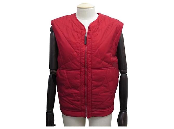 NEW LOUIS VUITTON M SLEEVELESS JACKET JACKET 48 IN RED POLYESTER