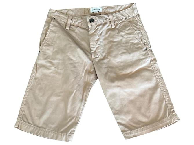 Diesel Pantalones cortos de chico Beige Hardware de plata Algodón  ref.566913