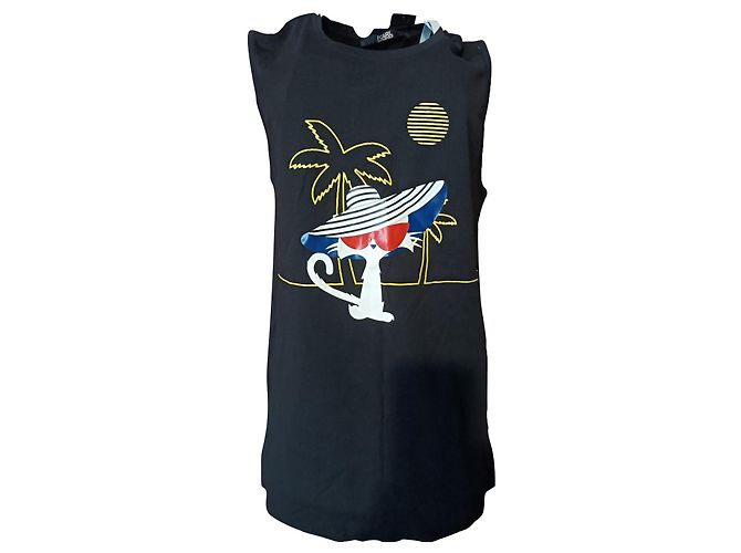 Karl Lagerfeld Tank Lagerfeld choupette pattern Black