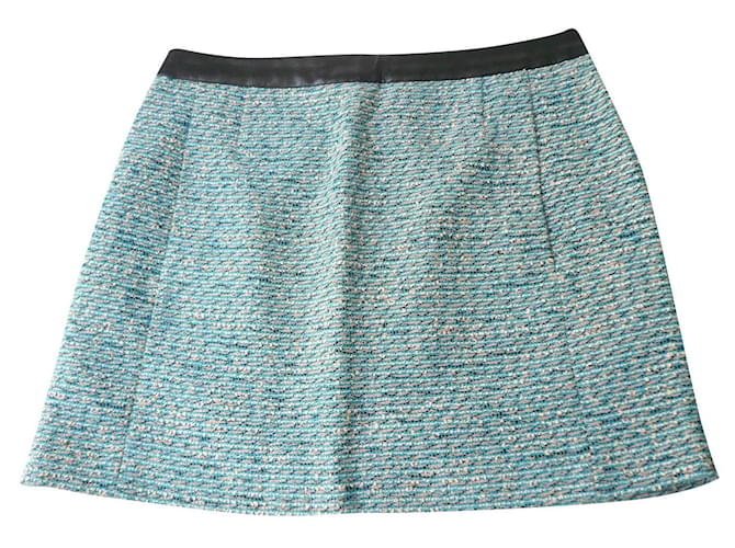 BALENCIAGA Azure green tweed mini skirt Almost new condition T42 IT  ref.566969