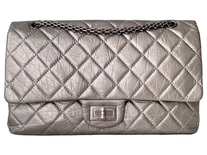 Chanel 2.55 Reissue gestepptes Kalbsleder Silber 227