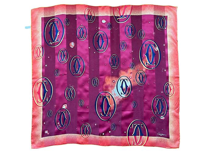 Cartier Sciarpa 90 X 90 cm Rosso Bordò