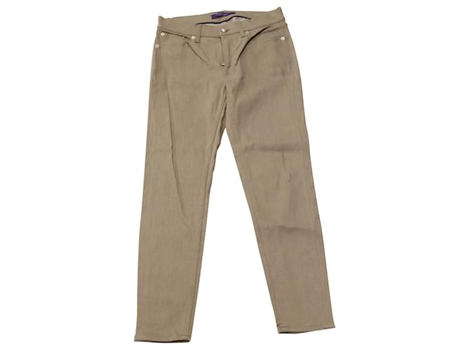 Ralph Lauren Straight Cut Jeans in Beige Cotton Denim  ref.567697