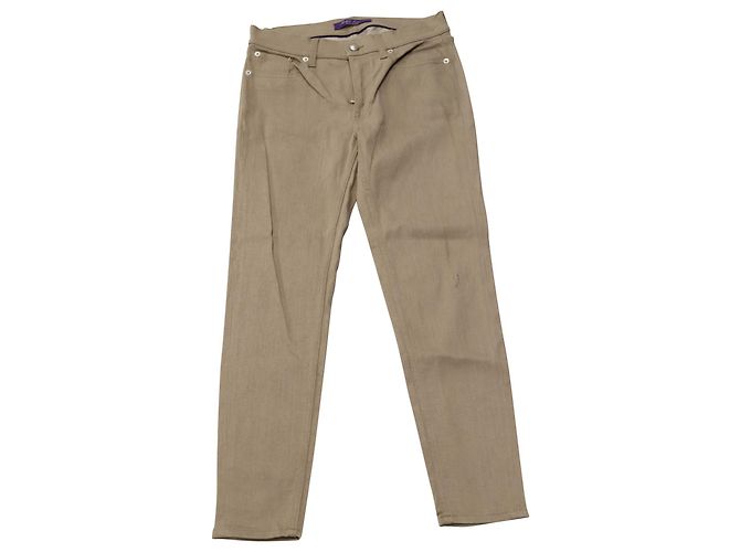 Vaqueros Ralph Lauren de corte recto en denim de algodón beige