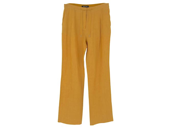 Pantaloni Loro Piana in lino senape Giallo Biancheria  ref.567724
