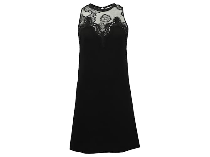 Sandro Paris Lace Shift Dress in Black Polyester  ref.567754