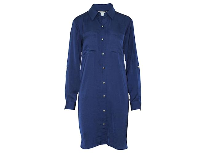 Michael Kors Navy Blue Shirt Dress Polyester  ref.567801