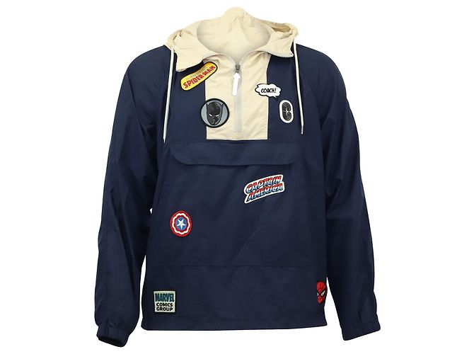 Giacca a vento Coach X Marvel in nylon blu navy