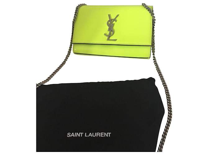 Tasche Kate Yves Saint Laurent Gelb Leder  ref.568255