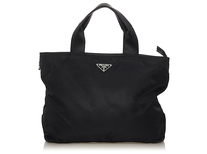Prada Black Tessuto Handbag Negro Nylon Paño  ref.568359