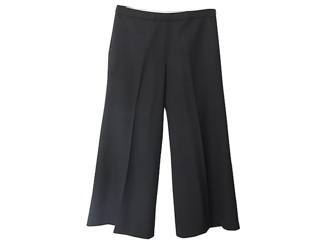Acne Studios Isa Cropped Flared Pants in Black Polyester
