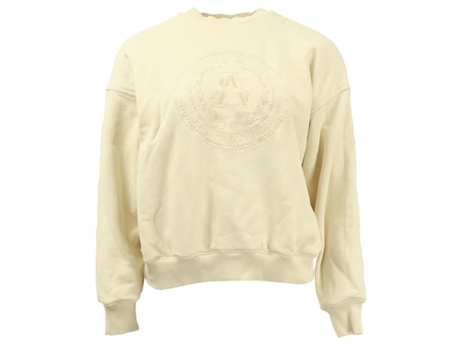 Autre Marque Acne Studios – Übergroßer Pullover aus cremefarbener Baumwolle Weiß Roh  ref.568554