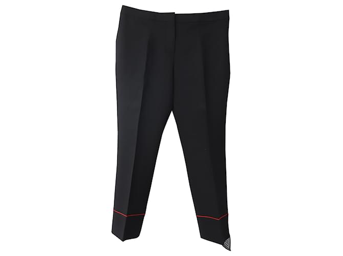 Pantalones cortos de pernera recta en viscosa negra con diseño de tubo en contraste de Alexander Mcqueen Negro Fibra de celulosa  ref.568557