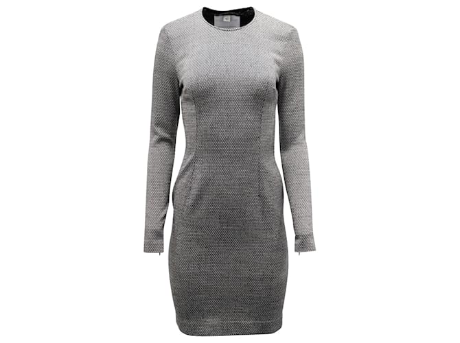 Stella Mc Cartney Stella McCartney Fitted Jacquard Dress in Grey Wool   - Joli Closet