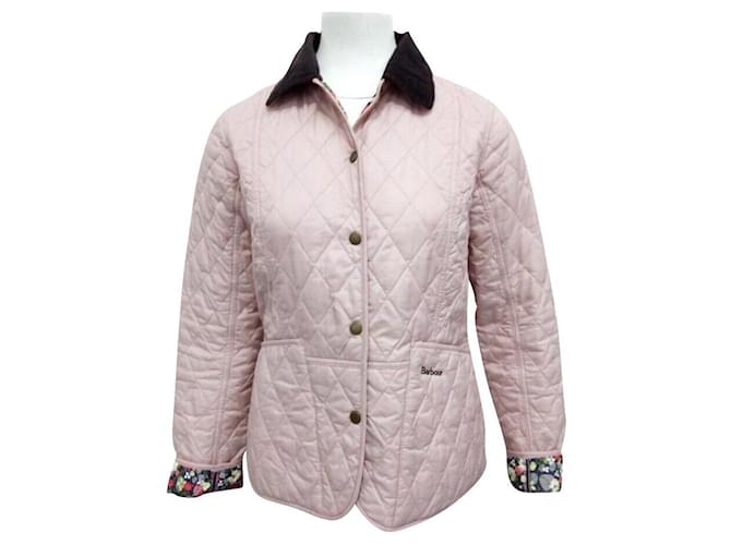 Barbour pale pink Elysia quilted jacket Polyester  ref.569154