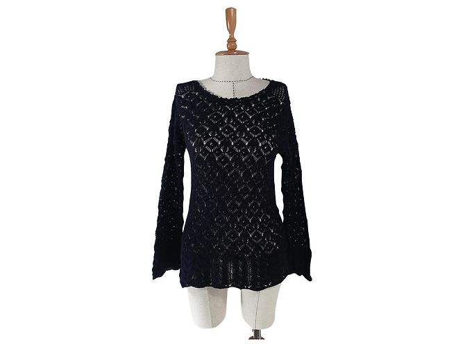 Odd Molly Schwarzer Strickpullover mit langen Ärmeln 
