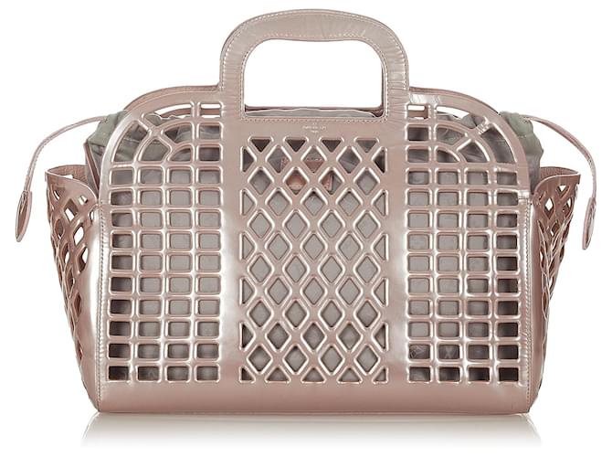 LOUIS VUITTON Metallic Patent Reef Jelly Basket MM Pink 722591