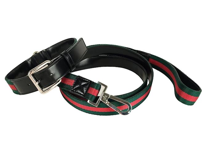 Gucci dog collar Sherry line in black leather  ref.569472