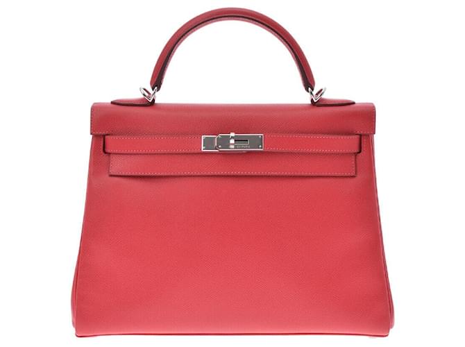 Hermès Kelly Red Leather  ref.569509