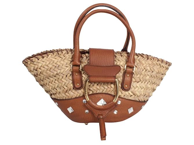 Brown Sicily small crystal and leather handbag, Dolce & Gabbana