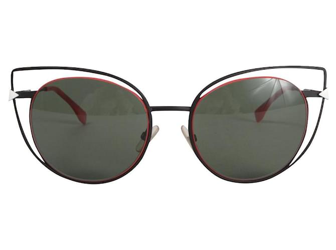Fendi cat eye sunglasses Black Metallic  ref.569601