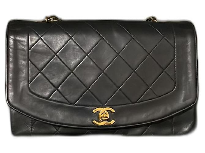 Chanel Diana Black Leather  ref.569658