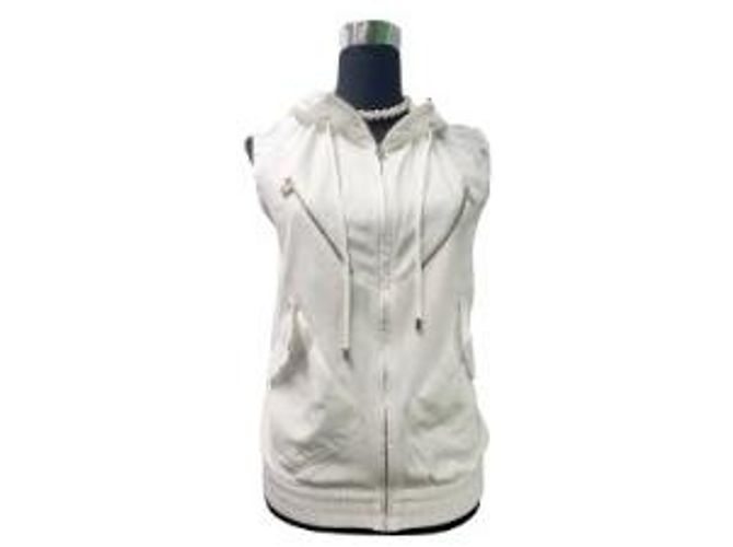 Chaleco blanco Chanel algodón poliéster 40 Plata