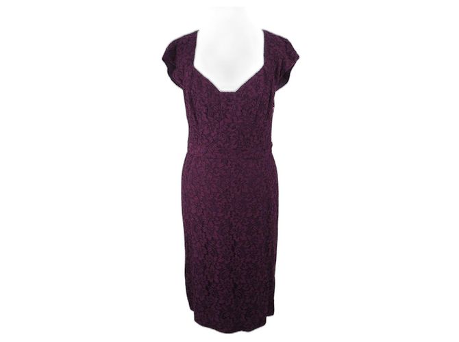 Diane Von Furstenberg DvF Katrina vestido de renda bordô
