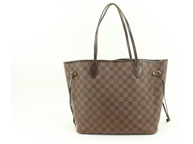 Louis Vuitton Damier Ebene Neverfull MM Tote Bag Leather  ref.569922