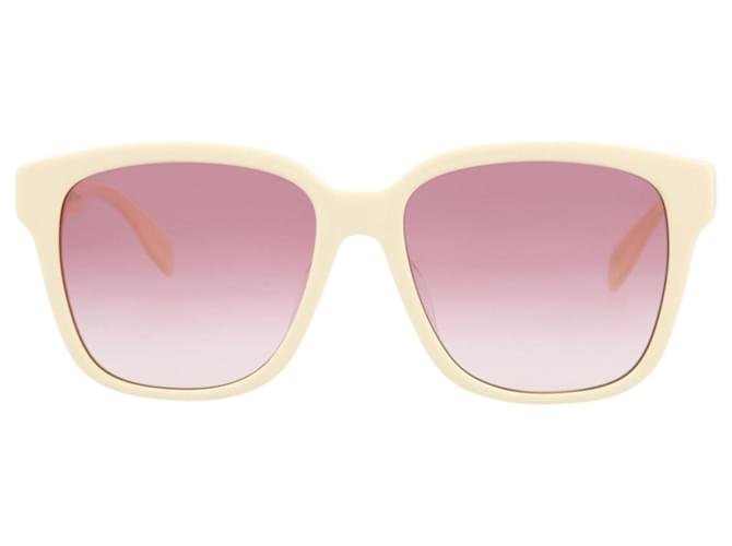 Alexander McQueen Square-Frame Acetate Sunglasses White Cellulose fibre  ref.570166