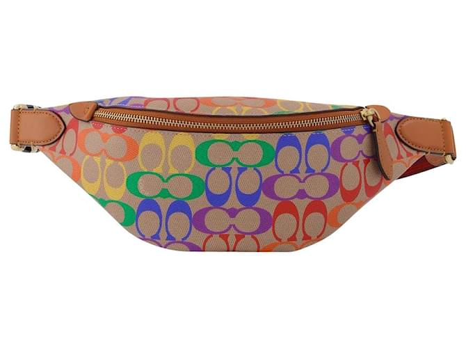 Coach Charter Belt Bag 7 In Signature Rainbow Multiple colors Cloth  ref.570396