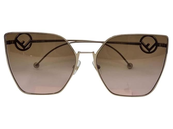 Fendi FF sunglasses 0323/S Gold hardware Golden Metal  ref.570428