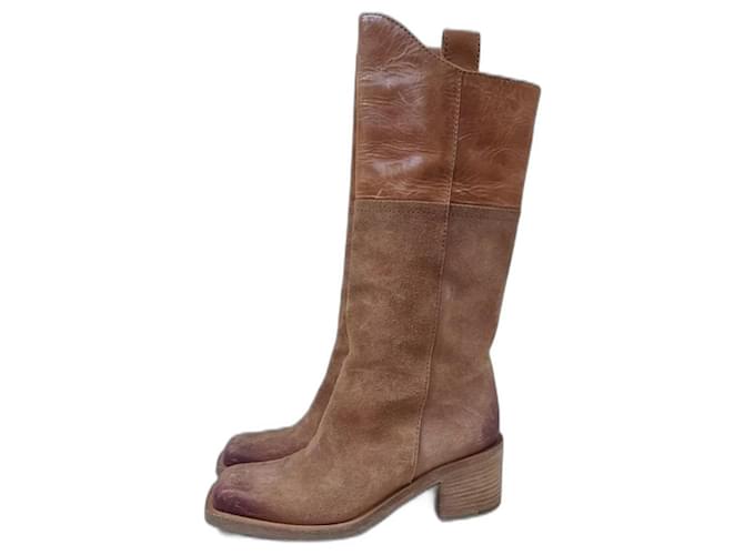 Chanel Paris Dallas Bottes en cuir marron Bottines Sz.38  ref.570466