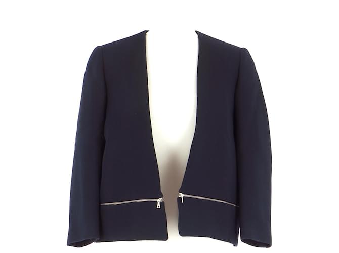 Sandro Vest / Blazer Navy blue Polyester  ref.570479