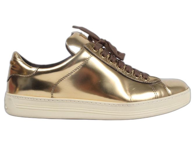 Baskets Tom Ford Cuir Doré Taille 39